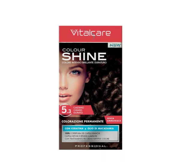 Vitalcare Colourshine – Professional Permanent Hair Dye Shade 5.3, Light Golden Brown